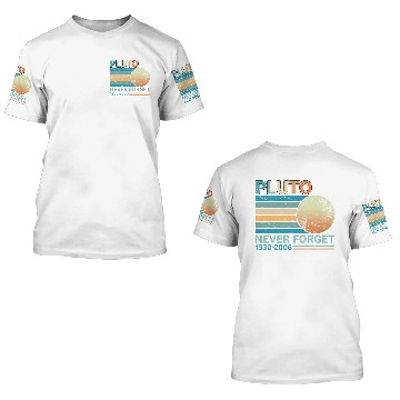 Discover Pluto Never Forget Science Space Graphic Retro 3D T Shirts