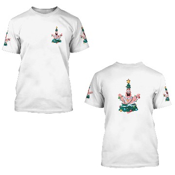 Discover Spongebob Squarepants Patrick Star Lights Christmas Tree 3D T Shirts
