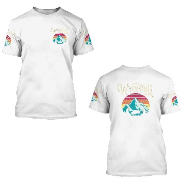Discover Retro Wyoming Mountains State Wildlife 3D T Shirts