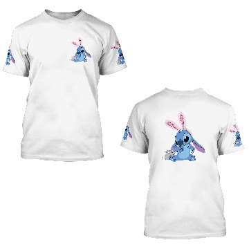 Discover Disney Stitch with Easter Bunny Baseball Tees 3D T Shirts