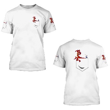 Discover Disney Mulan Mushu Left Chest Pocket Graphic 3D T Shirts