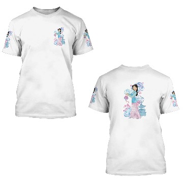 Discover Disney Mulan Watercolor Portrait 3D T Shirts