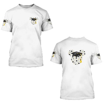 Discover Disney Mickey Head Graduation Hat Star Fill 3D T Shirts
