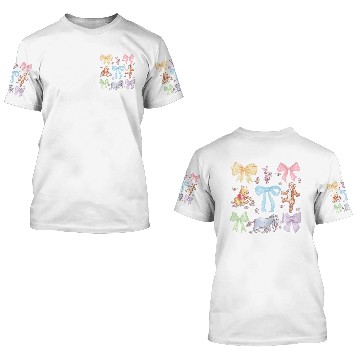 Discover Disneyss Winnie The Pooh Cute Group shots Sketch Chest Logo Baseball Tees 3D T Shirts