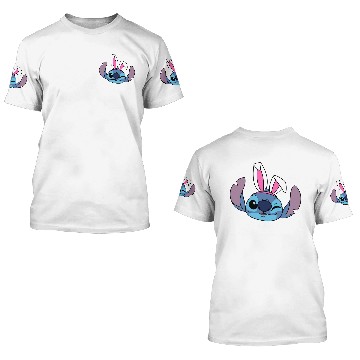 Discover Amazon Essentials Disney Stitch Winking Spring Easter Bunny Ears Bunny Baseball Tees 3D T Shirts