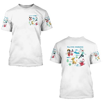 Discover Disney Vintage Peter Pan, Pinocchio, Simba & White Rabbit 3D T Shirts