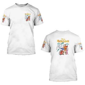 Discover Disney Hercules Classic Hero Group Shot Vintage Poster Baseball Tees 3D T Shirts