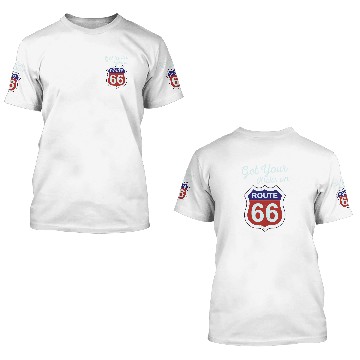 Discover Get Your Kicks - Route 66 - Distressed 60's 3D T Shirts