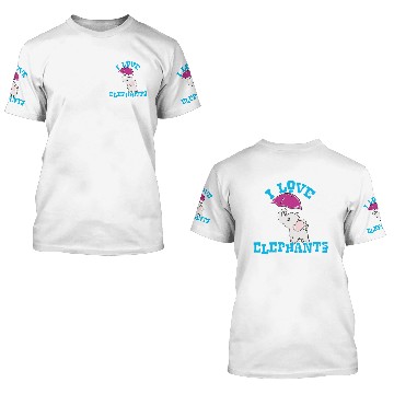 Discover I love elephants 3D T Shirts
