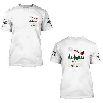 Discover Santa is Coming Tartan Present Christmas Tree 3D T Shirts