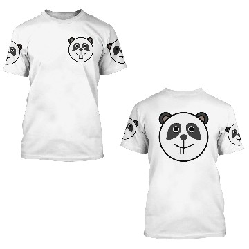 Discover Panda Rounded Face 3D T Shirts