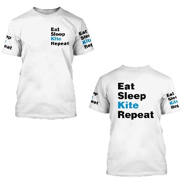 Discover eat sleep kite repeat 2col 3D T Shirts