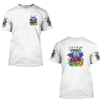 Discover Skyrim Time 3D T Shirts