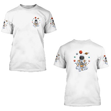Discover Astronauts Gamer Outer Space Men Gaming Solar System Planets 1 Baseball Tees 3D T Shirts