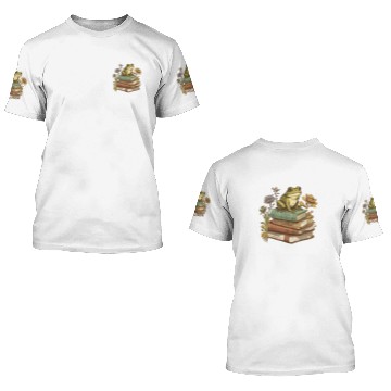 Discover Cottagecore Aesthetic Frog Reading Book Mushroom Lover 6 3D T Shirts