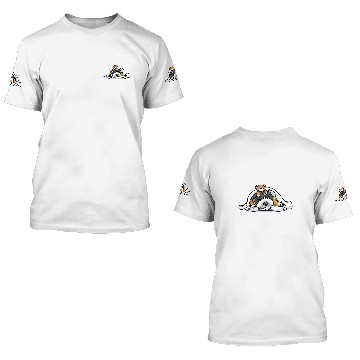 Discover Bernedoodle Dog With Stuffed Animal Sleeping Napping 3D T Shirts