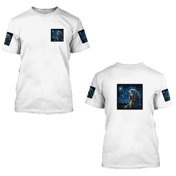 Discover Dog Cocker Spaniel Surrealism Starry Night English Cocker Spaniel dog 3D T Shirts