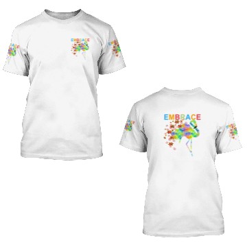 Discover Autism Flamingo Embrace Differences Awareness wild puzzle Neurodiverse 3D T Shirts
