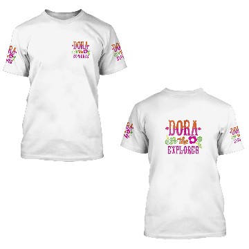 Discover Dora the Explorer Flower Word Art Logo Baseball Tees 3D T Shirts