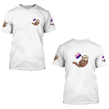 Discover Otters Sea Otter With Genderfluid Pride Flag Zip 3D T Shirts