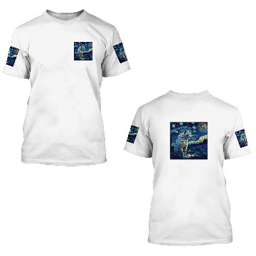 Discover Leopard Gift Surrealism Starry Night Snow Leopard 69 3D T Shirts