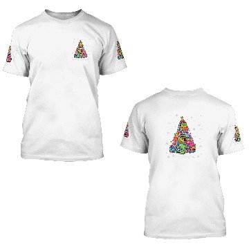 Discover Reading Book Merry Christmas Tree Love Reading Books Librarian xmass Tree 1 Reader 3D T Shirts