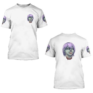 Discover Pastel Goth Zombie Head Portrait Halloween Gothic Emo Punk 478 3D T Shirts