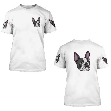 Discover I love my BOSTON TERRIER DOG Nice portrait 3D T Shirts
