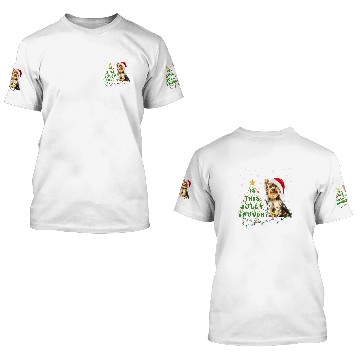 Discover Is This Jolly Enough Santa Yorkie Light Christmas 3D T Shirts