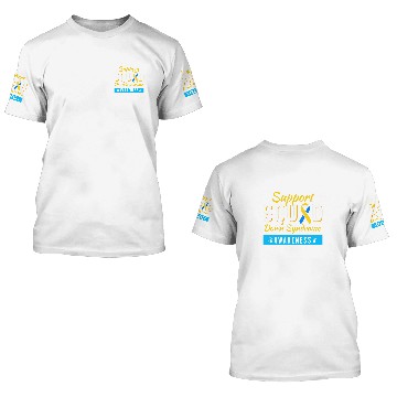 Discover Down Syndromes Awareness Month Ribbon Support Squad Men Kids 3 3D T Shirts