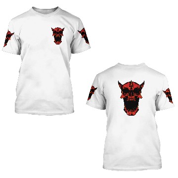 Discover Skeletons Skulls Halloween Evil Demonic Red Skull Head 5 Skull Zip 3D T Shirts