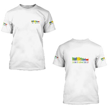Discover Colorful Rainbow Skyline Art vintages San Francisco Skyline 3D T Shirts
