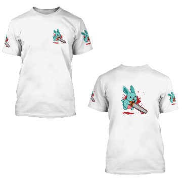 Discover Rabbits Cute Bad Evil Bunny Scary Saw Rabbit Egg Happy Easter Sunday Baseball Tees 3D T Shirts