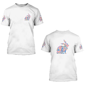 Discover Rabbits Cute Easter Egg Bunny Colorful Rabbit Easter Baseball Tees 3D T Shirts