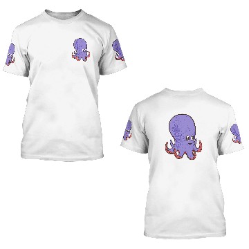 Discover Octopuss Lover Cute Purple Smiling Octopus 3D T Shirts