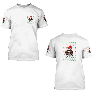 Discover English Springer Spaniel Dog Lovers Ugly Christmas Sweater Baseball Tees 3D T Shirts