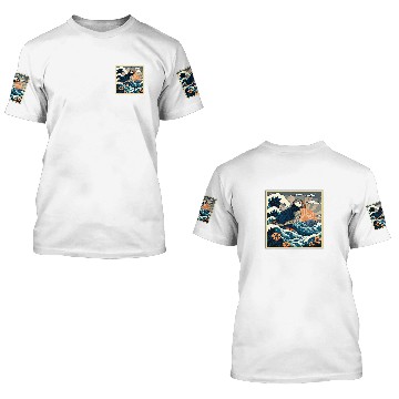 Discover Surrealism Japanese Painting Puffin 3D T Shirts