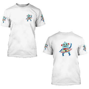 Discover Cute Robot Adorable Illustration Classic 3D T Shirts
