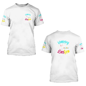 Discover Rabbits Happy Easter Cute Rabbit Eating Easter Eggs Easter Sunday 3D T Shirts