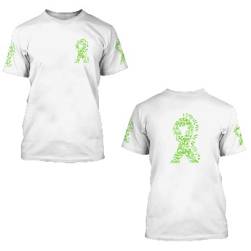 Discover Lymphoma Awareness Lime Green Ribbon With Positive Words 3D T Shirts