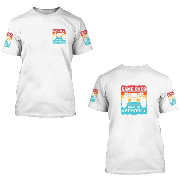 Discover game over back to school for boys Teacher Student Controller 1 Baseball Tees 3D T Shirts