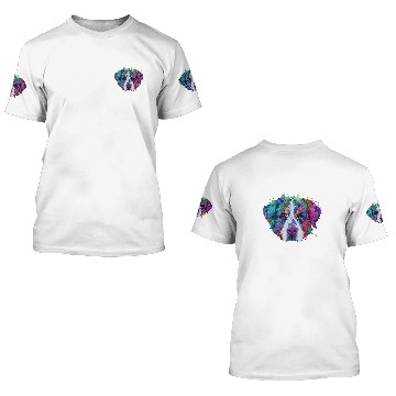 Discover Cute Bernese Mountain Dog Face Colorful Pop Art Style Retro Baseball Tees 3D T Shirts