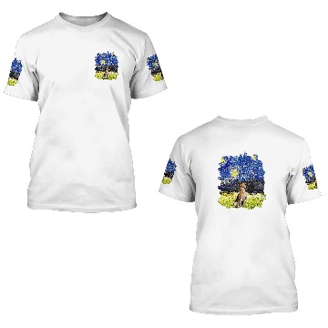Discover Starry Night Impressionist Dog Art English Foxhound 3D T Shirts