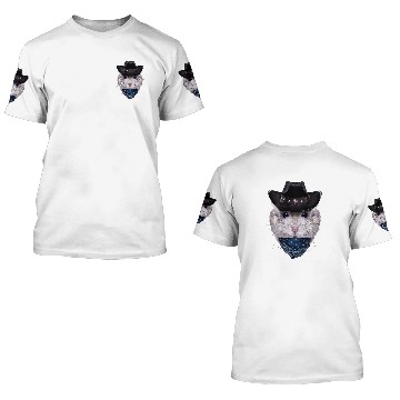 Discover Grey Dwarf Hamster in Cowboy Hat and Bandana Baseball Tees 3D T Shirts