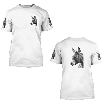 Discover Donkey White and Black Portrait Zip 3D T Shirts