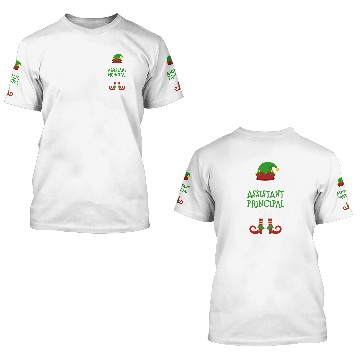Discover Assistant Principal Elf Matching Pajamas Christmas Teacher 3D T Shirts