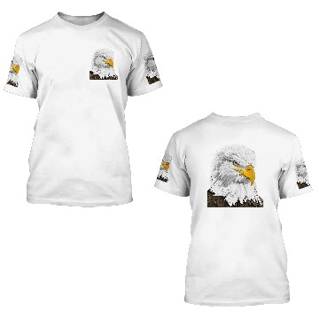 Discover Bald Eagle Head 3D T Shirts