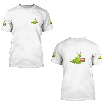 Discover Funny Easter Egg Hunting Bunny Brontosaurus Dinosaur Easter 3D T Shirts
