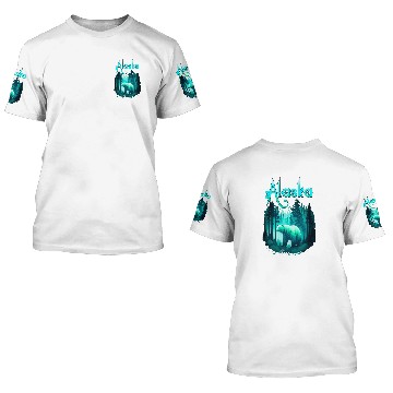 Discover Alaska State Pride Alaska Glaciers with Alaskan White Bear 3D T Shirts