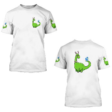 Discover Brontosaurus Bunny Ears Egg Easter Day Dinosaur Dino Boys 1 3D T Shirts